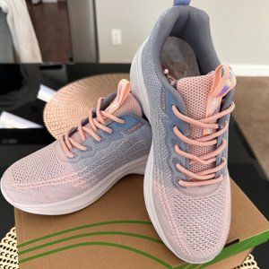 Women's Lightweight Sports Running Shoes, Color-block Pastel Casual Sneakers